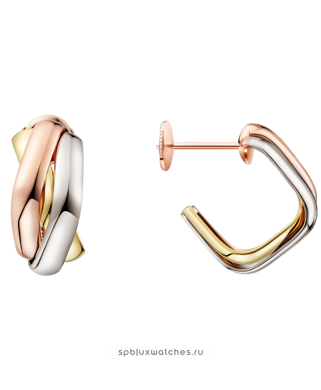 Серьги Cartier Trinity Cushion-Shaped Earrings B8301507