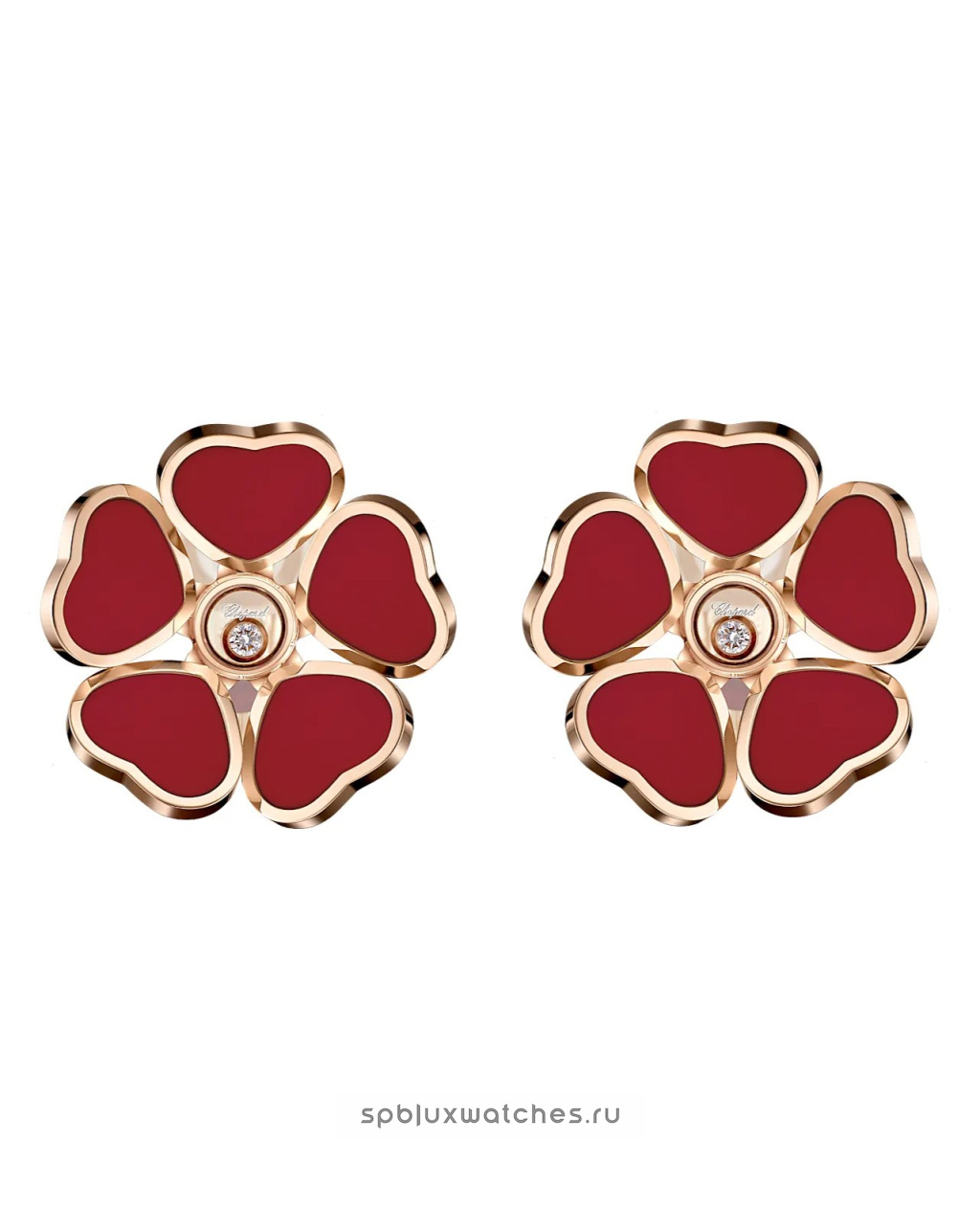 Серьги-клипсы Chopard Happy Hearts Flowers Earclips 84A085-5811