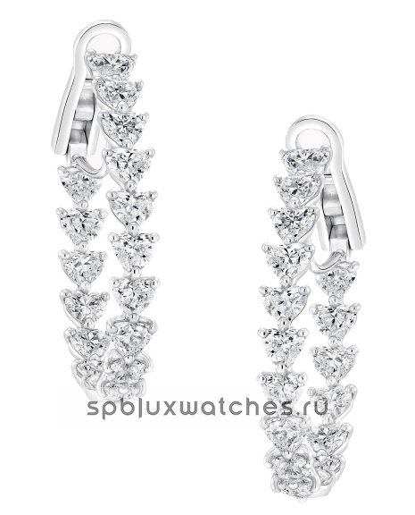 Серьги Graff Classic Graff Heart Shape Diamond Hoop Earrings RGE646