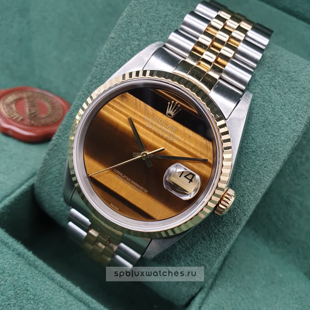 rolex datejust tiger eye