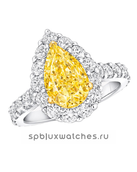 Кольцо для помолвки Graff Icon Pear Shape Yellow Diamond and White Diamond Engagement Ring RGR734