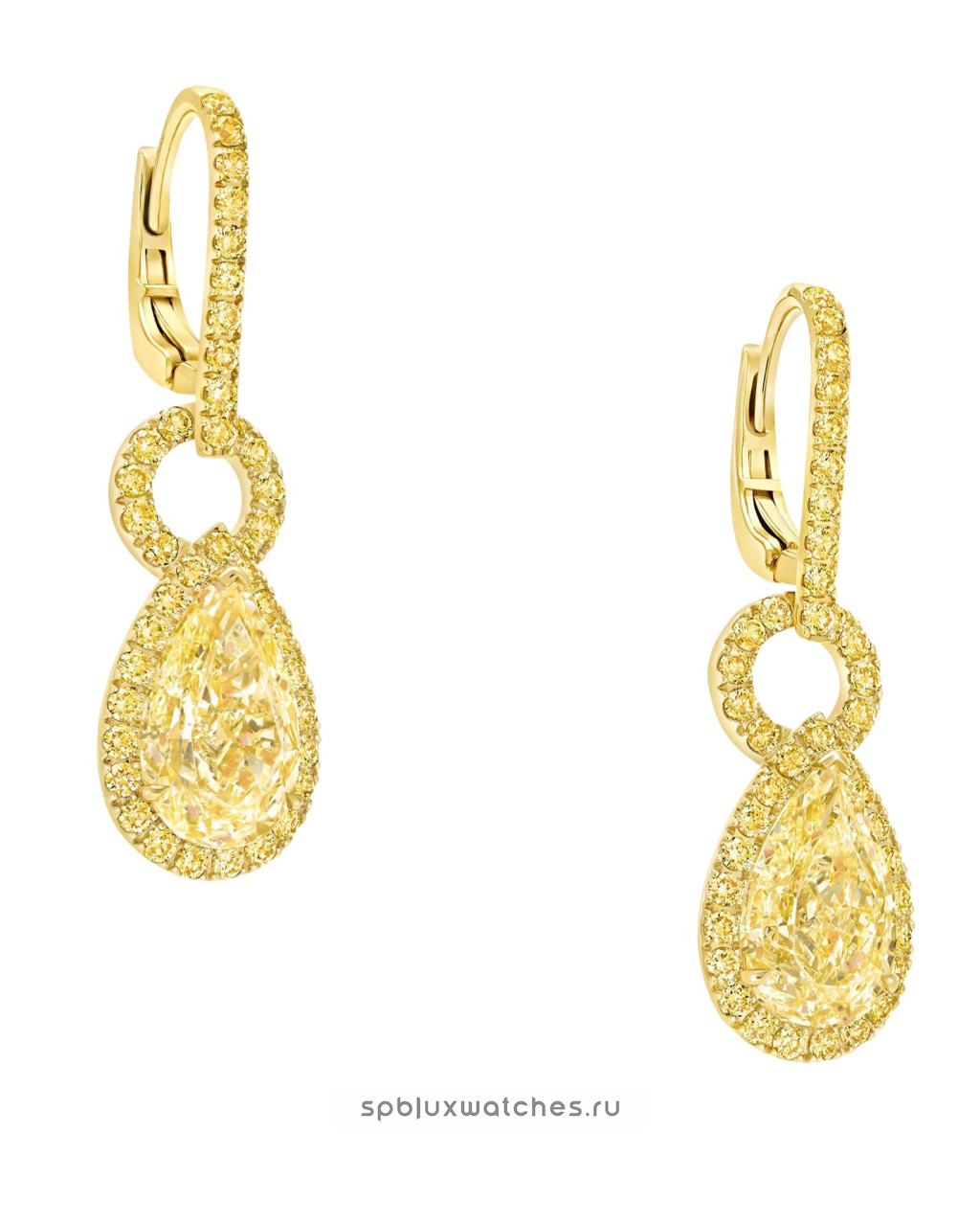 Серьги Graff Icon 8 Pear Shape Yellow Diamond Earrings RGE1986