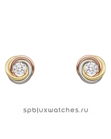Серьги Cartier Trinity 2 Diamonds Stud Earrings B8301459