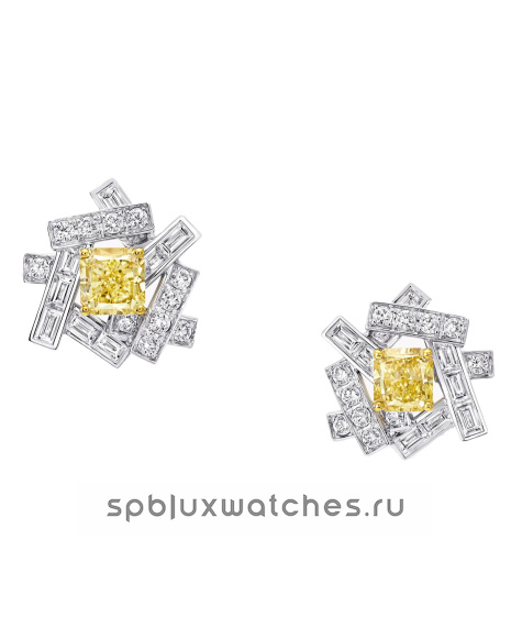 Серьги Graff Threads Yellow and White Diamond Stud Earrings RGE1649