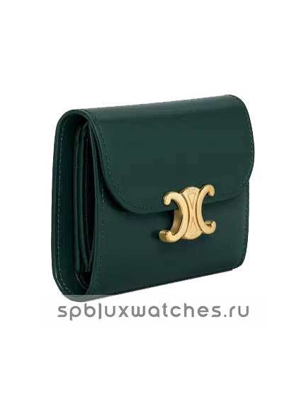 Кошелек Celine Triomphe Green Leather