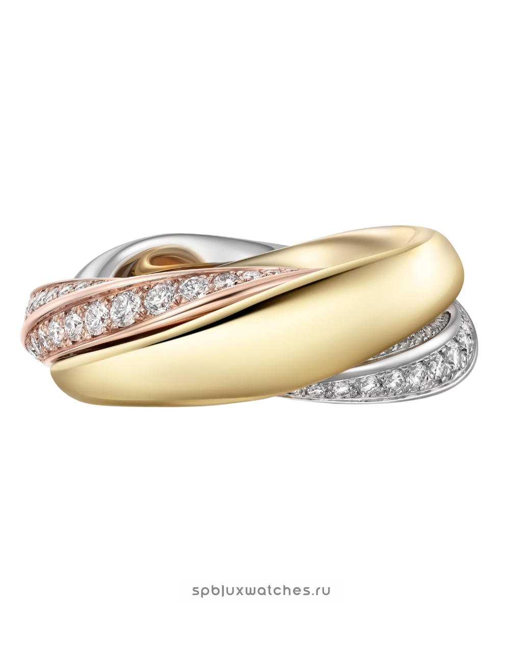 Кольцо Cartier Trinity Half-Paved Ring B4240800