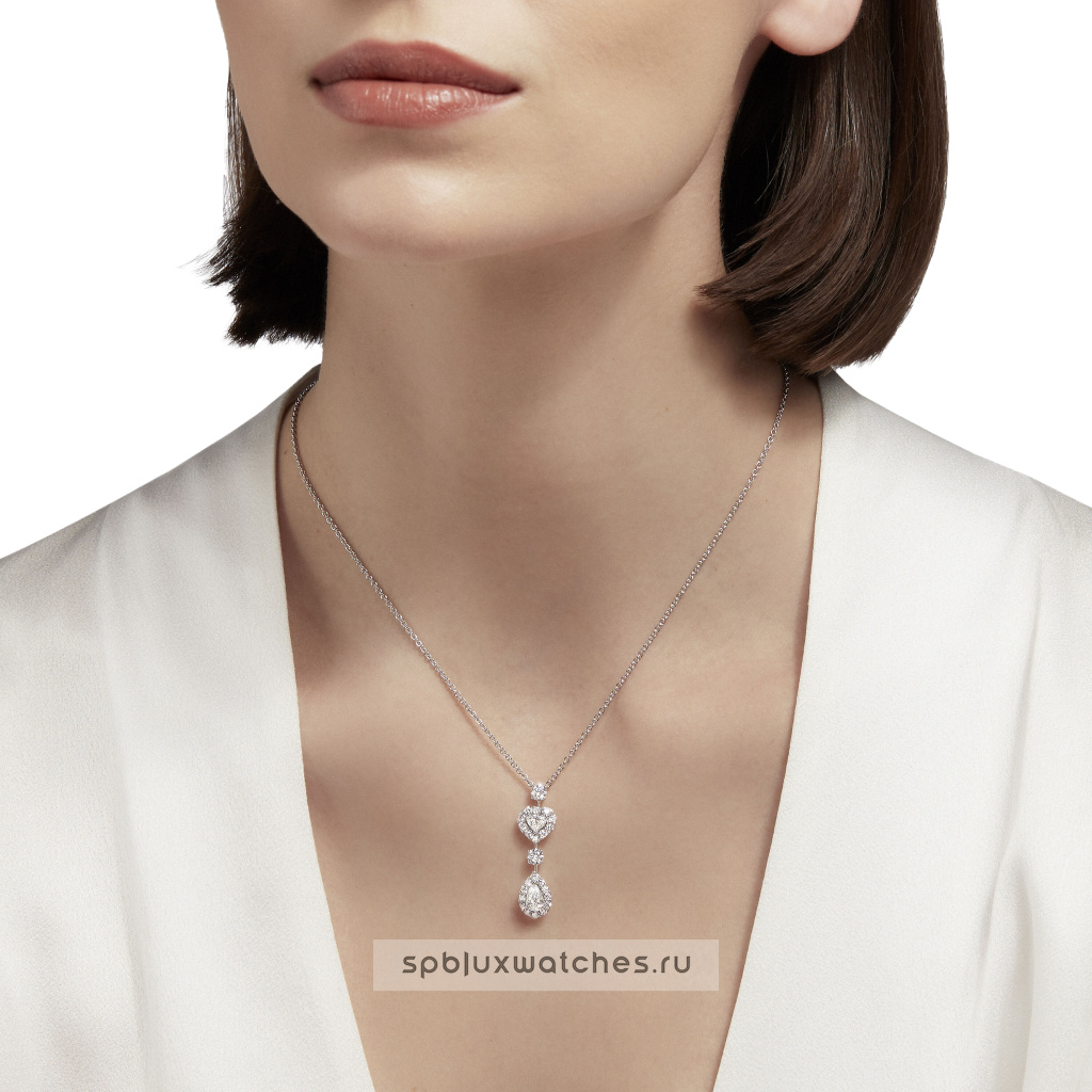 Подвеска Graff Icon Heart and Pear Shape Diamond Drop Necklace RGP767
