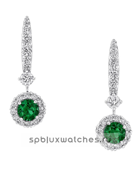 Серьги Graff Icon Round Emerald and Diamond Earrings RGE1830