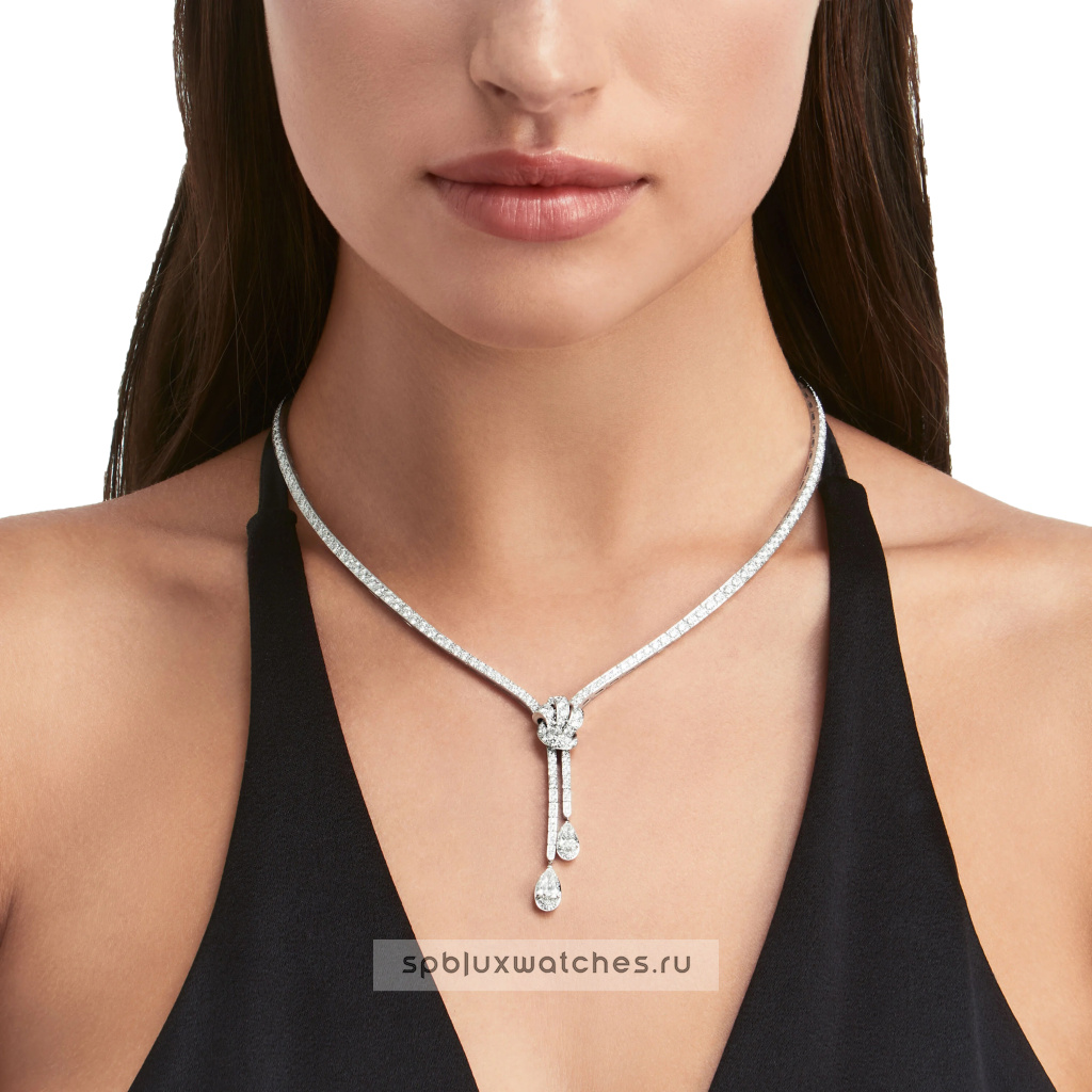 Колье Graff Tilda's Bow Double Pave Diamond Drop Necklace RGN595