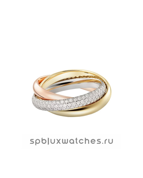 Кольцо Cartier Trinity Half-Paved Ring Classic Model B4236000