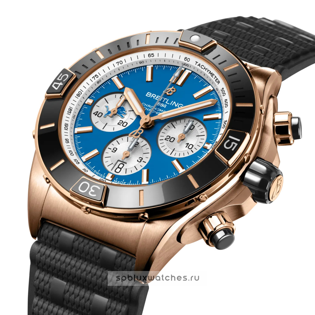 Breitling Super Chronomat B01 Chronograph 44 mm NFL Detroit Lions Edition RB01366A1C2S1