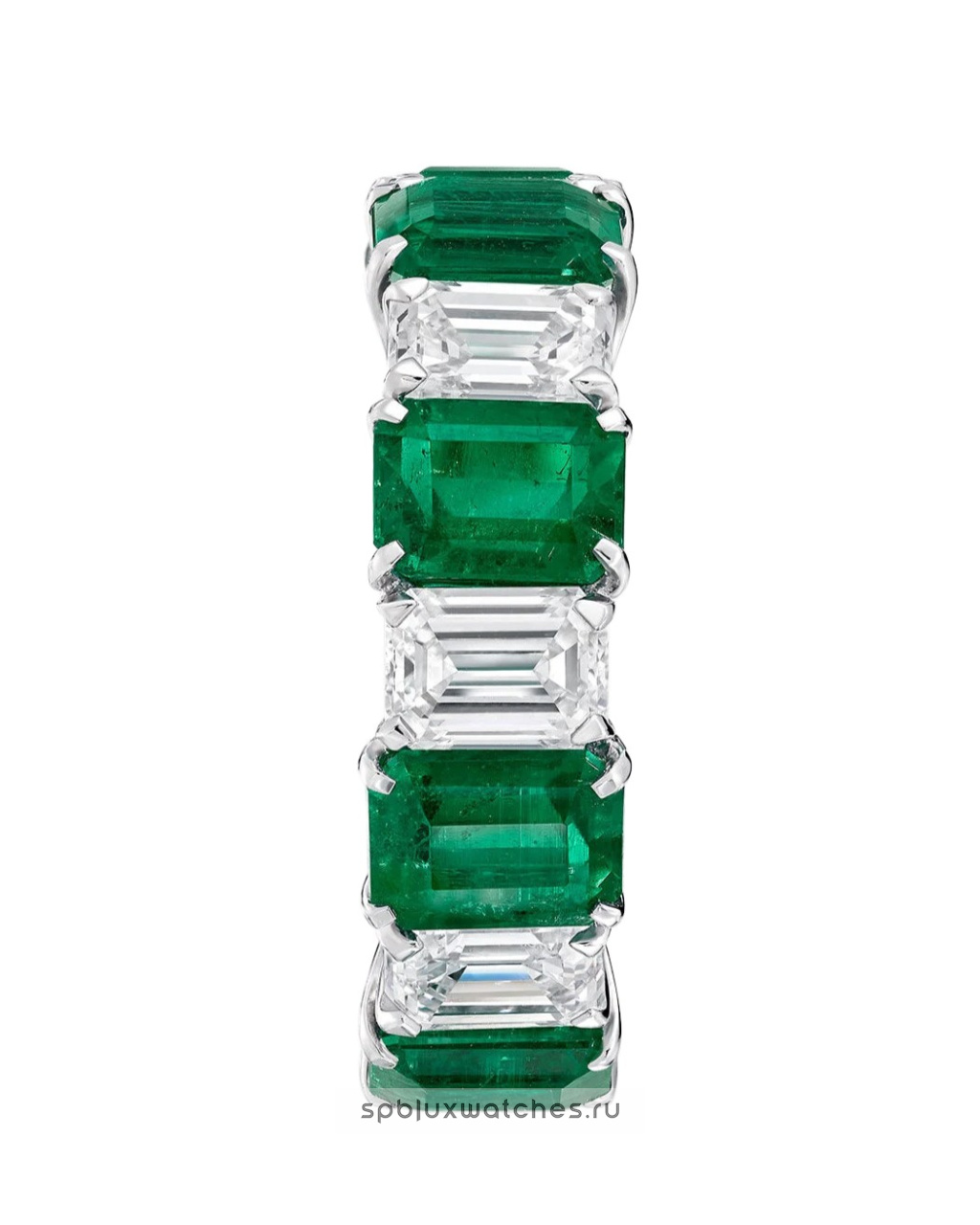 Обручальное кольцо Graff Classic Graff Emerald Cut Emerald and Diamond Wedding Band RER1031