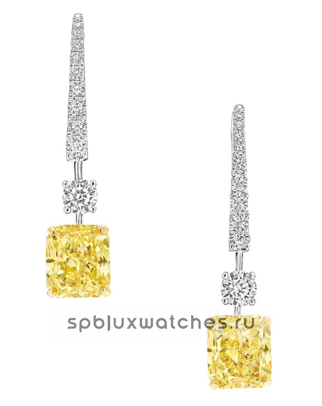 Серьги Graff Classic Graff Radiant Cut Yellow Diamond Solitaire Earrings YRATSW01