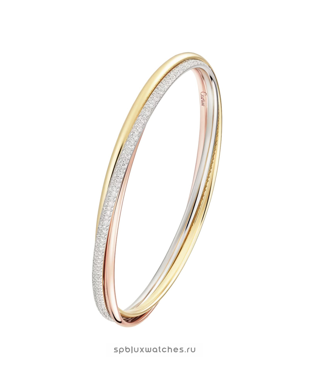 Браслет Cartier Trinity Half-Paved Bracelet Small Model N6721317