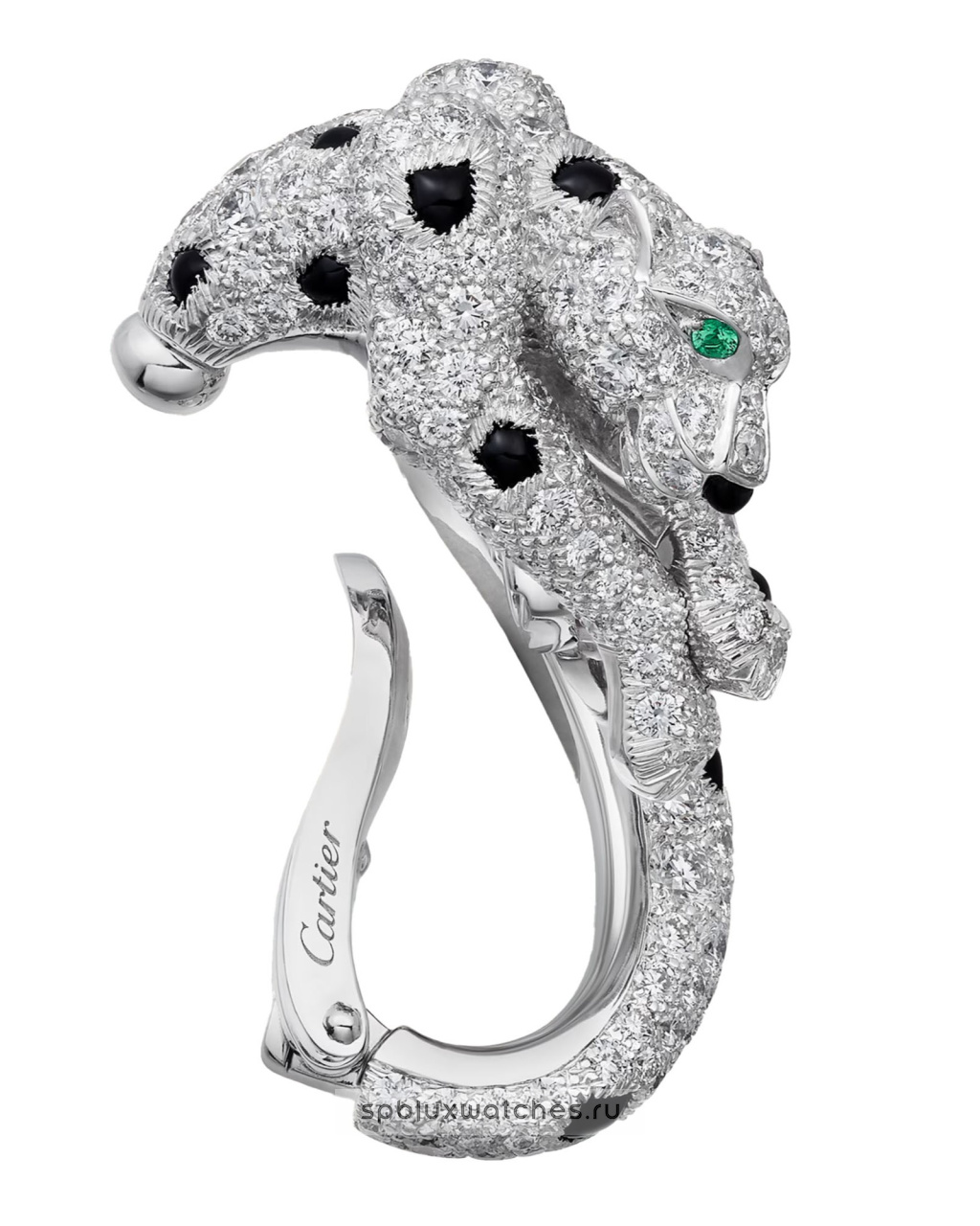 Серьги Cartier Panthere de Cartier Cushion-Cut Paved Ruby Earrings H8000665