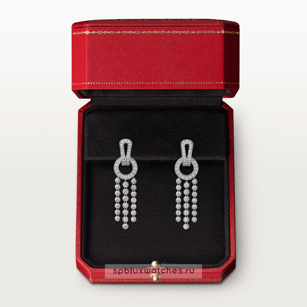 Серьги Cartier Agrafe Earrings, Brilliant-Cut Diamonds, Paved N8515314