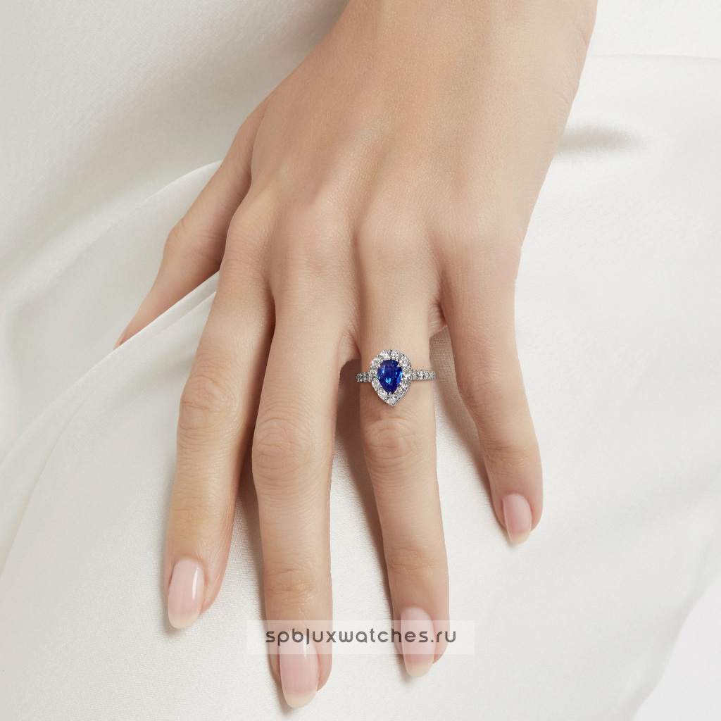 Кольцо для помолвки Graff Icon Pear Shape Sapphire and Diamond Engagement Ring RGR738