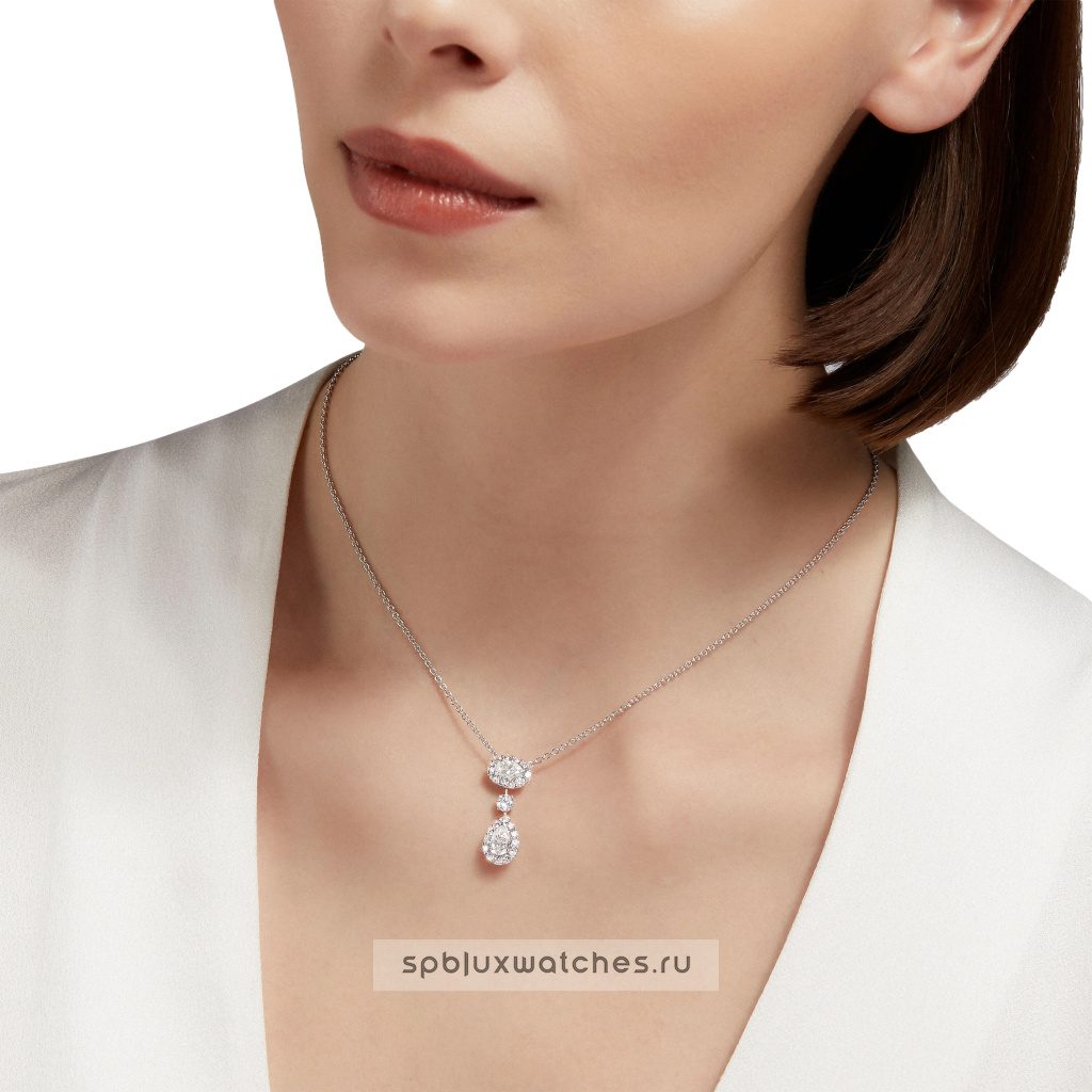 Подвеска Graff Icon Oval and Pear Shape Diamond Drop Necklace RGP769