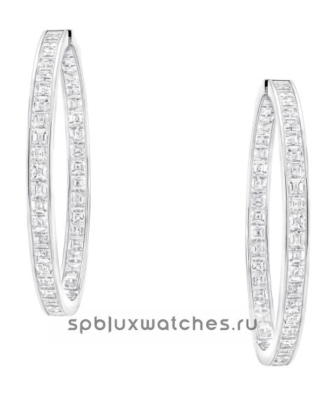 Серьги Graff Classic Graff Square Cut Diamond Hoop Earrings RGE1847