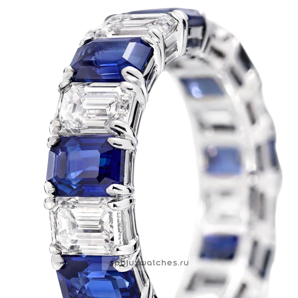 Обручальное кольцо Graff Classic Graff Emerald Cut Sapphire and Diamond Wedding Band RER1030