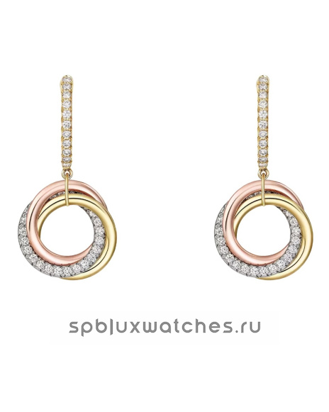Серьги Cartier Trinity Half-Paved Earrings B8301465