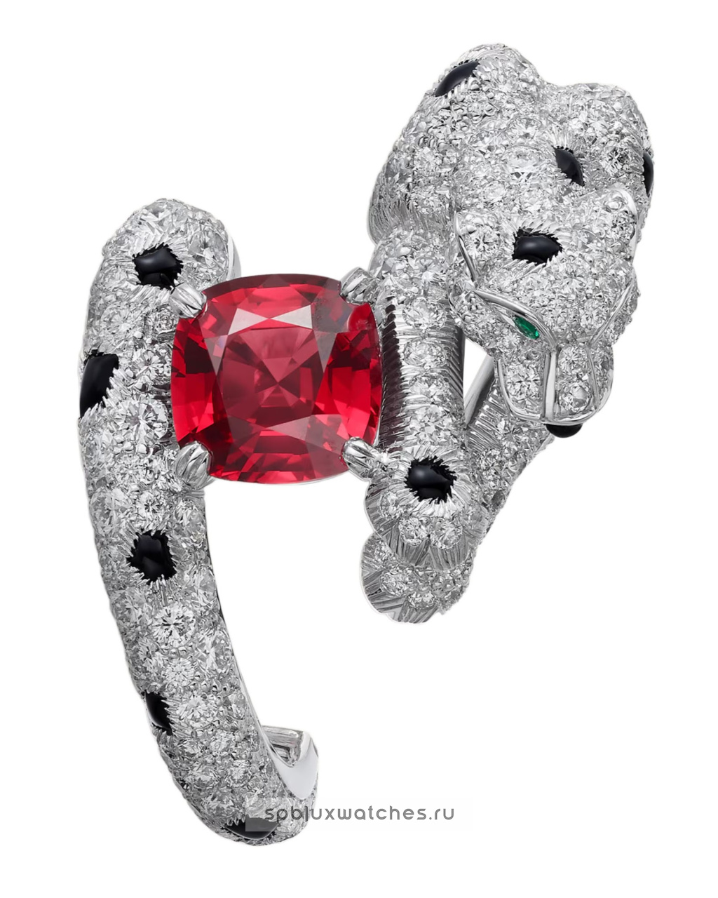 Серьги Cartier Panthere de Cartier Cushion-Cut Paved Ruby Earrings H8000665