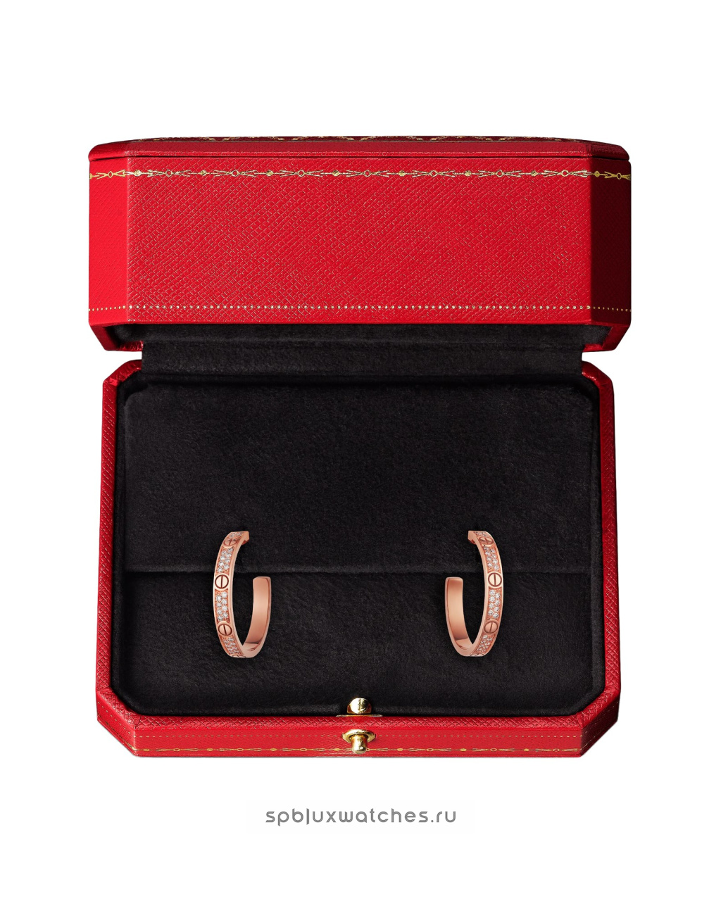 Серьги Cartier Love Hoop Earrings Paved Medium Model N8515192