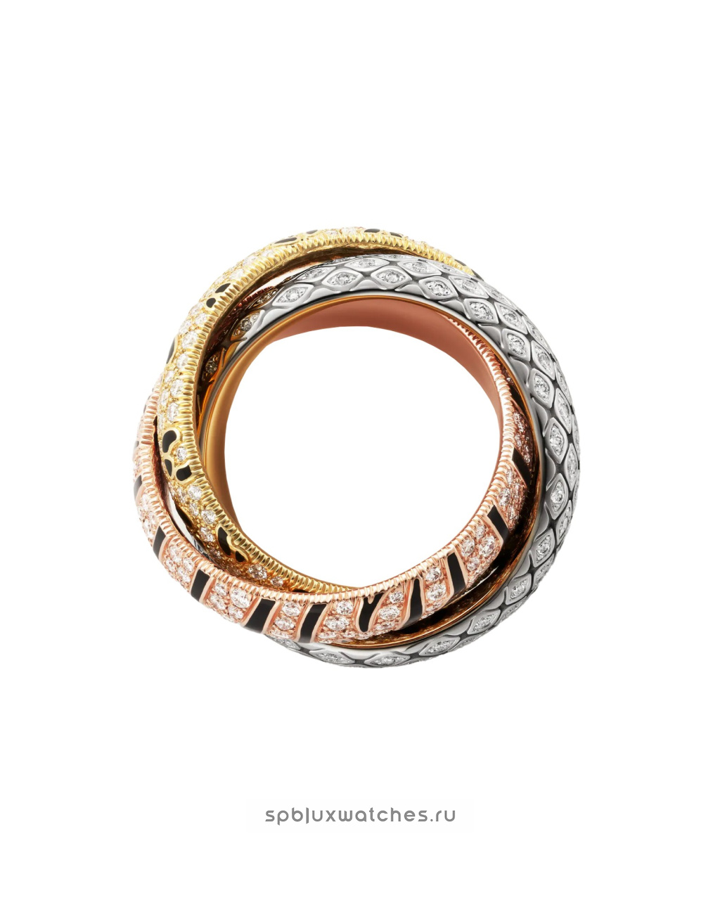 Кольцо Cartier Trinity Paved Lacquer Ring N4814200