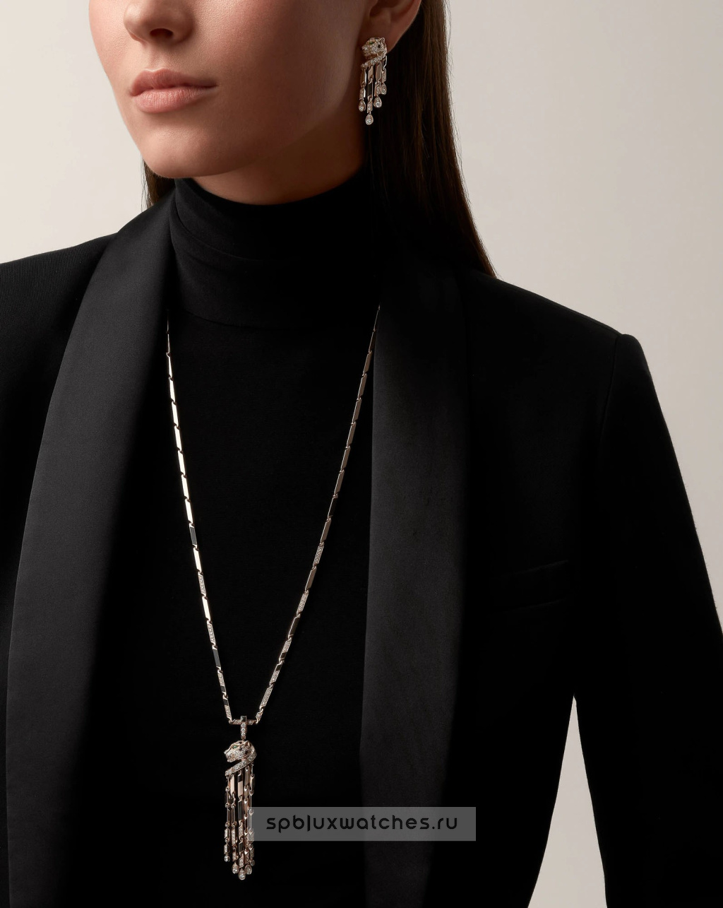 Колье Cartier Panthere de Cartier Paved Long Necklace Small Model H7001056