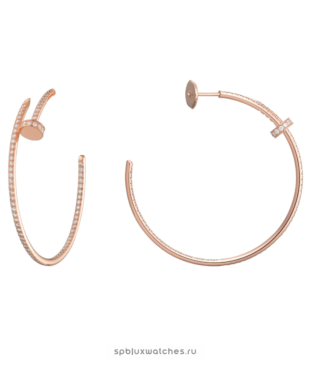 Серьги Cartier Juste un Clou Paved Hoop Earrings Large Model N8515009