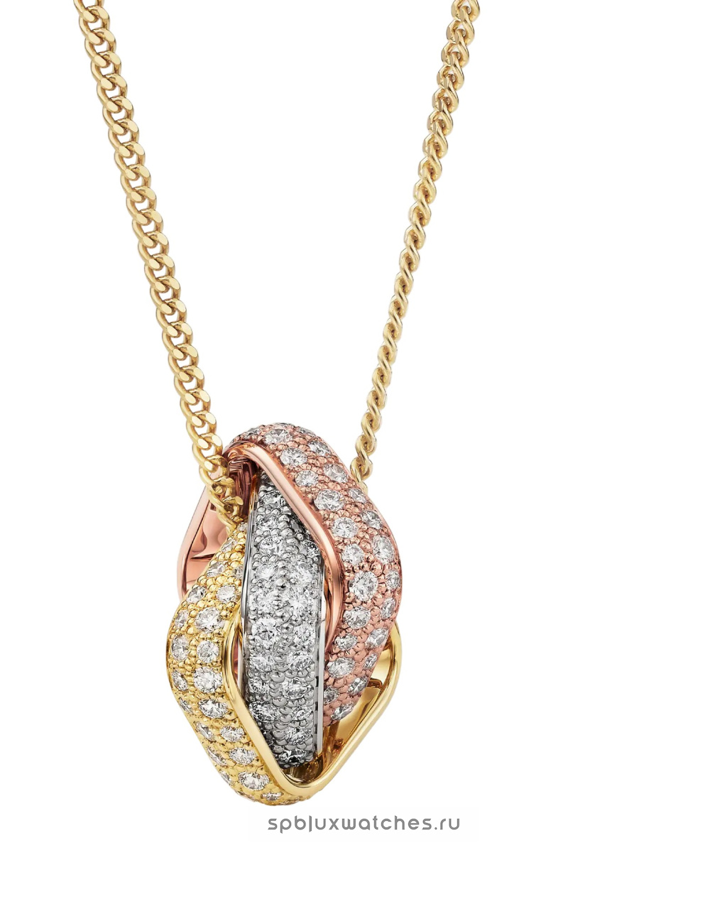Подвеска Cartier Trinity Paved Cushion Pendant N7424567