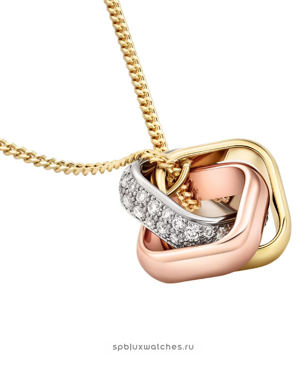 Подвеска Cartier Trinity Half-Paved Cushion-Shaped Pendant N7424481