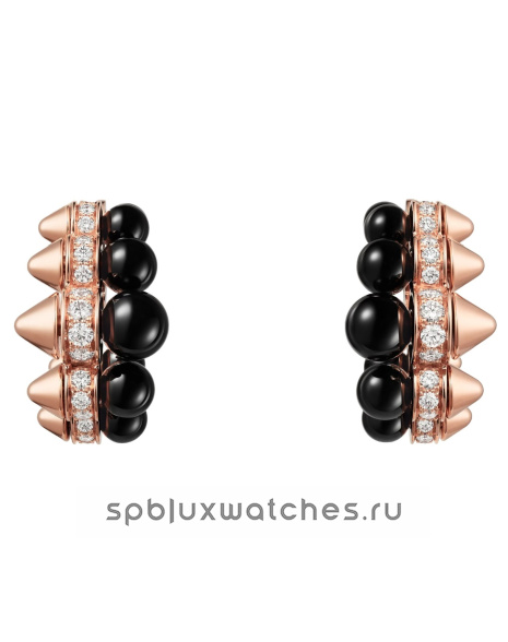 Серьги Cartier Clash de Cartier Onyx Diamonds Hoop Earrings Extra-Large Model N8515235