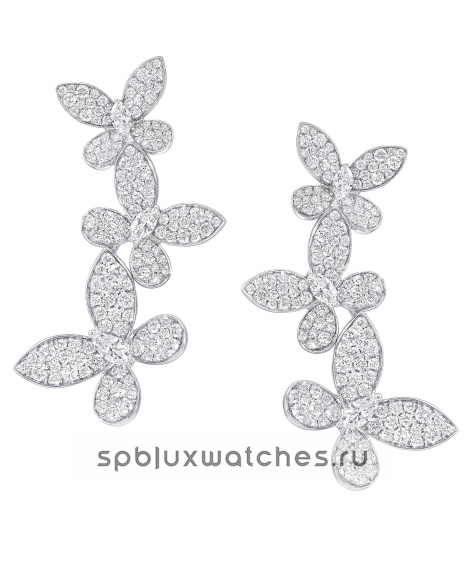 Серьги Graff Triple Pave Butterfly Diamond Drop Earrings RGE836