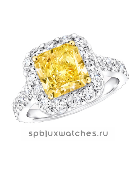 Кольцо для помолвки Graff Icon Radiant Cut Yellow and White Diamond Engagement Ring RGR734