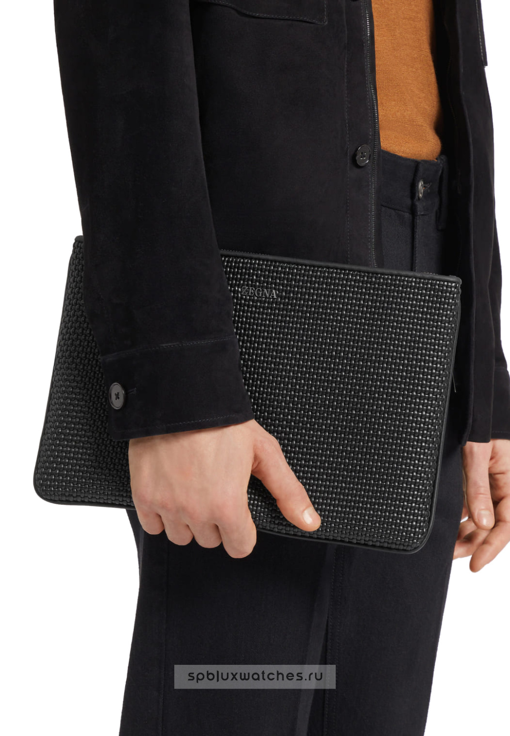 Клатч Zegna Black Leather