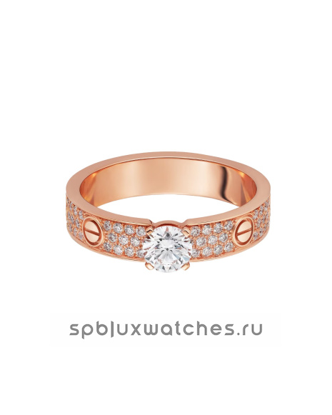 Кольцо для помолвки Cartier Love Solitaire Brilliant-Cut Diamond Paved N4774600