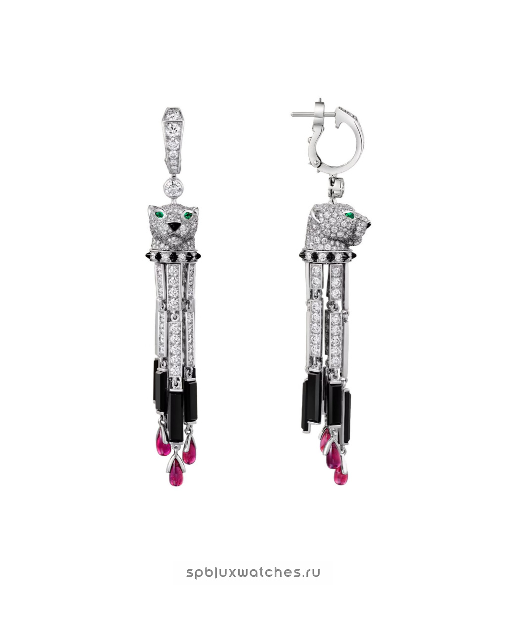 Серьги Cartier Panthere de Cartier Paved Ruby Earrings Large Model H8001123