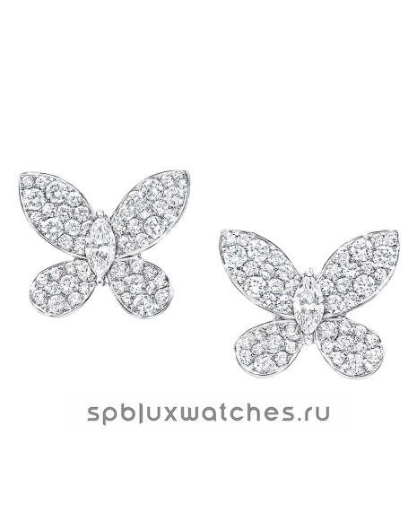 Серьги Graff Pave Butterfly Diamond Stud Earrings RGE574