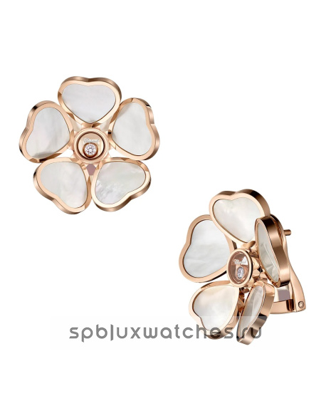 Серьги-клипсы Chopard Happy Hearts Flowers Earclips 84A085-5301