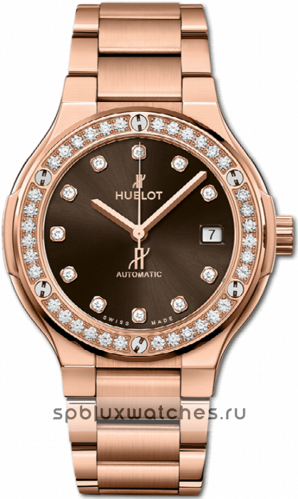 Hublot Classic Fusion King Gold Brown Diamonds Bracelet 38 mm 568.OX.898M.OX.1204