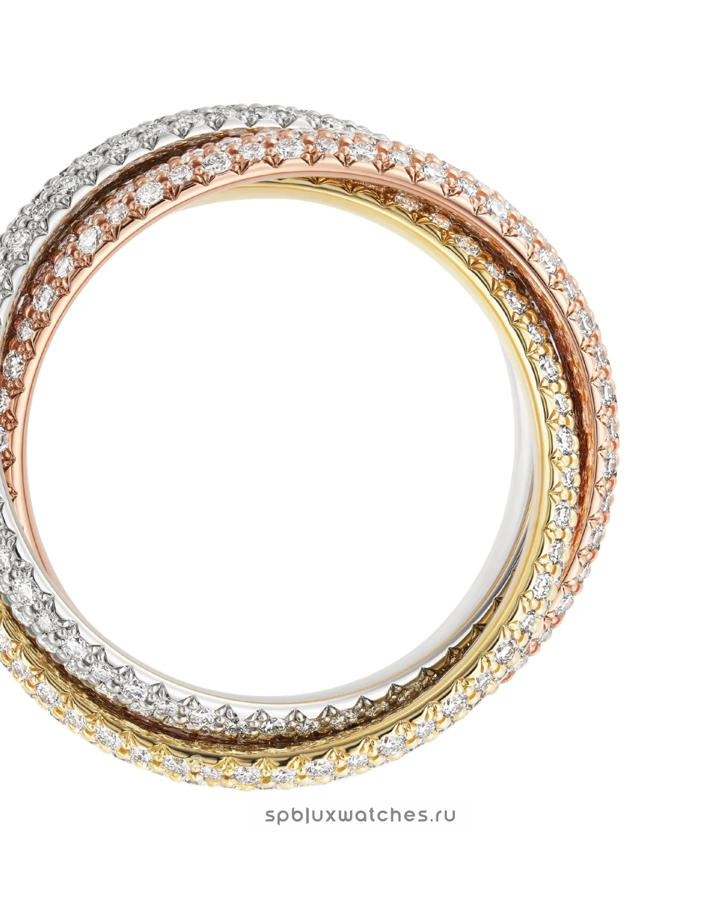 Кольцо Cartier Trinity Paved Ring Classic Model N4778200