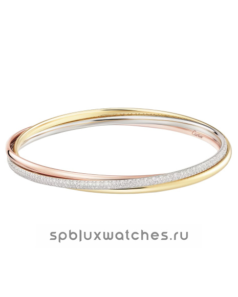 Браслет Cartier Trinity Half-Paved Bracelet Small Model N6721317