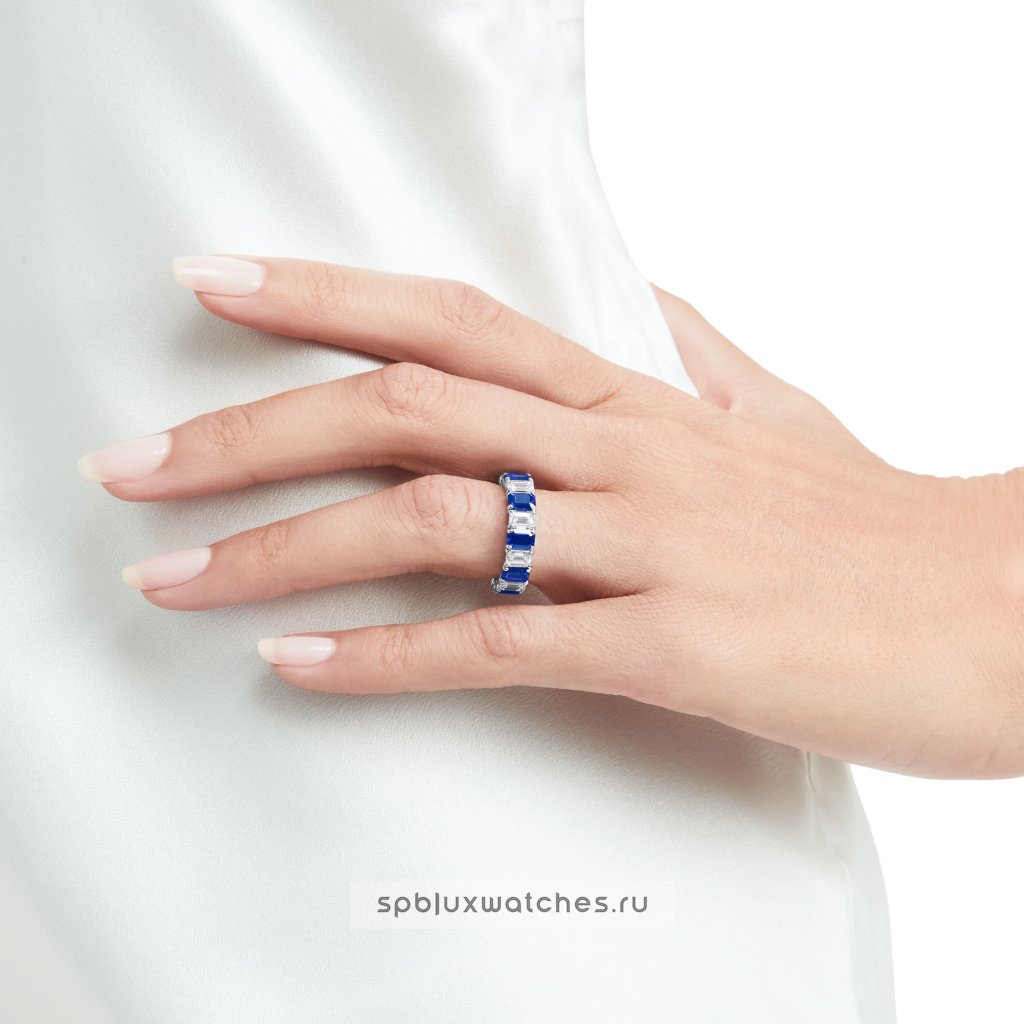 Обручальное кольцо Graff Classic Graff Emerald Cut Sapphire and Diamond Wedding Band RER1030