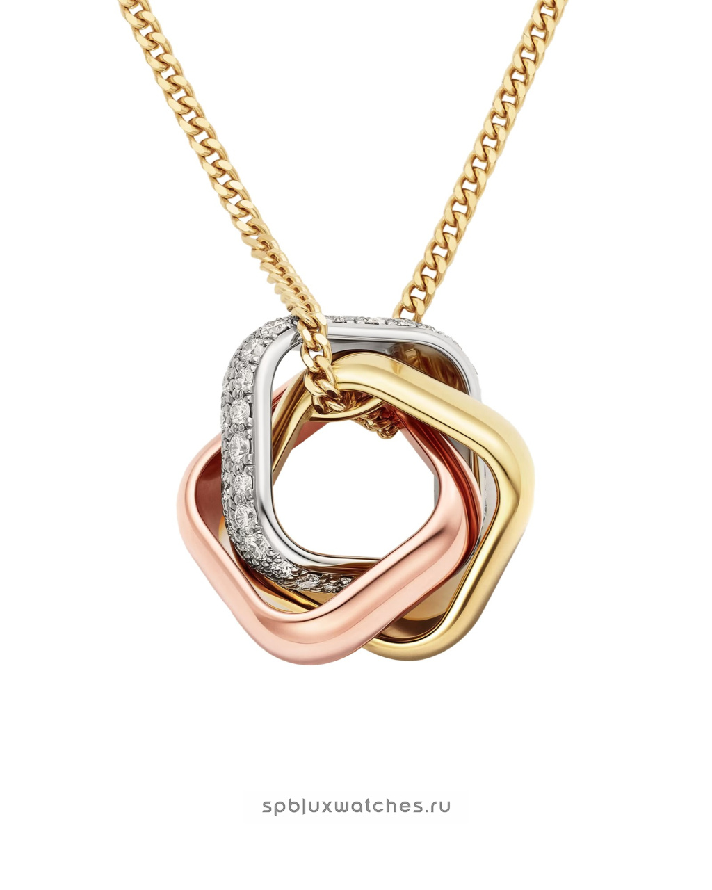 Подвеска Cartier Trinity Half-Paved Cushion-Shaped Pendant N7424481