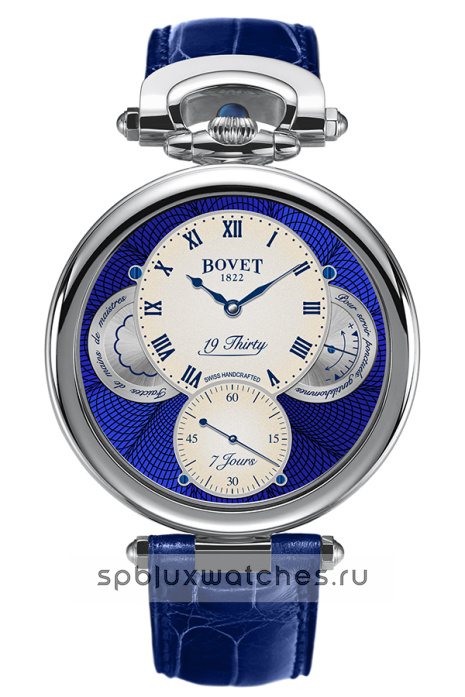 Bovet 19Thirty Fleurier Ivory with Blue Guilloche 42 mm NTS0104