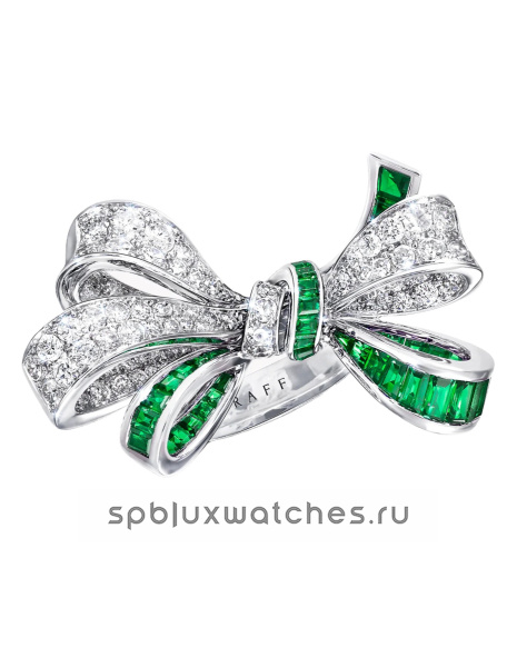 Кольцо Graff Tilda's Bow Double Knot Emerald and Diamond Ring RGR597