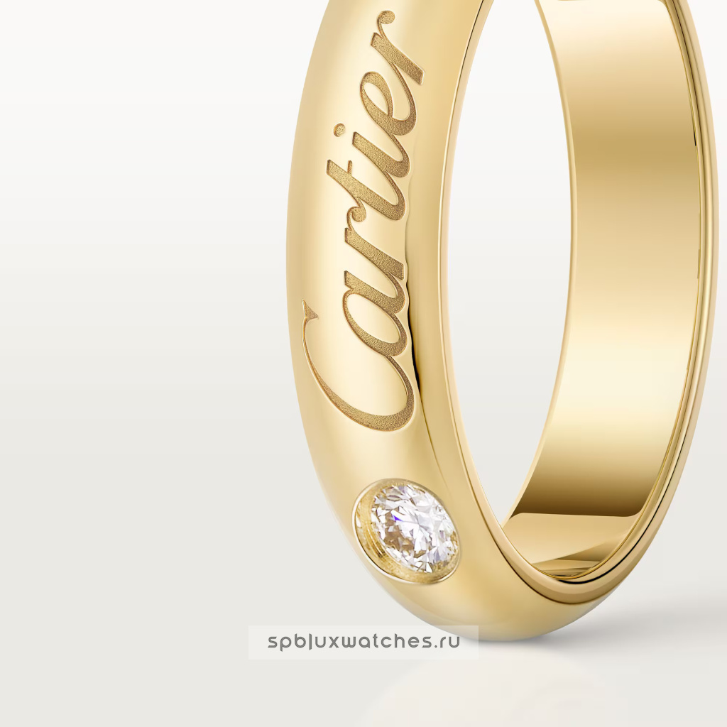 Кольцо Cartier C de Cartier Wedding Ring, 4 mm Width, 1 Diamond B4247000