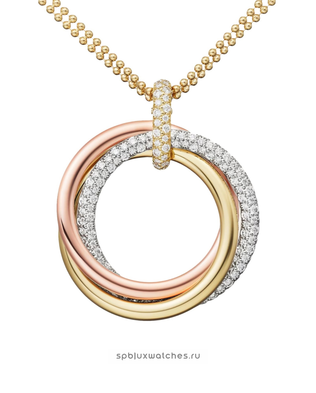 Подвеска Cartier Trinity Semi-Paved Pendant Large Model B7225003