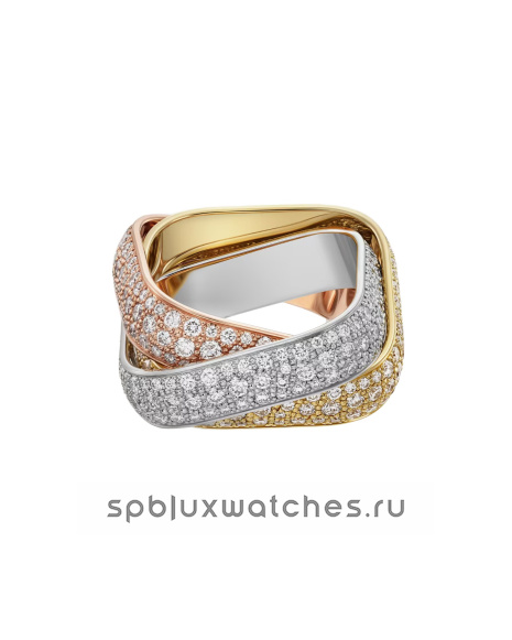 Кольцо Cartier Trinity Paved Cushion-Shaped Ring Large Model N4801600